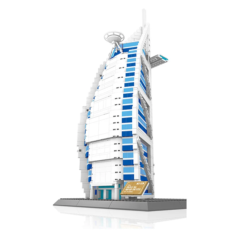 No original box 1307 шт. Burj Al Arab наборы модельный набор архитектурный конструктор блоки творческие DIY подарки кирпичи L брендовые игрушки для детей - Цвет: No original box