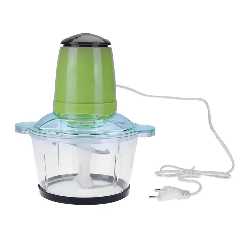 350W Green 2L Электрический кухонный измельчитель еды Мясорубка многофункциональный бытовой кухонный комбайн Кухонный блендер - Цвет: 350W Green