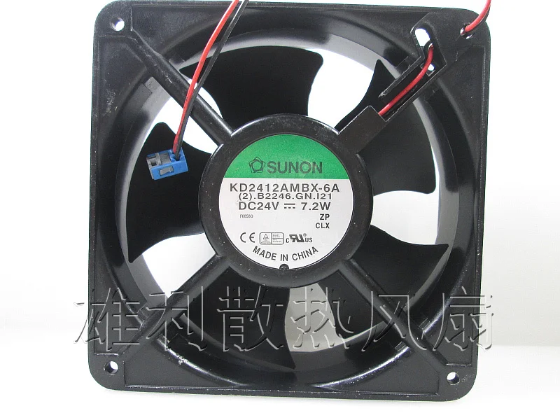 

New SUNON 12038 KD2412AMBX-6A 24V 7.2W Plastic Housing Two-wire Danfoss Inverter Chassis Fan