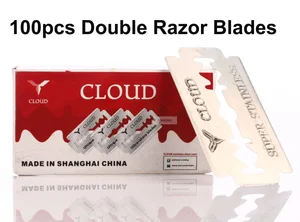 100 шт. лезвия из нержавеющей стали с двойным лезвием Безопасные лезвия для бритья бороды для стрижки волос нож для стрижки и филировки картридж инструменты