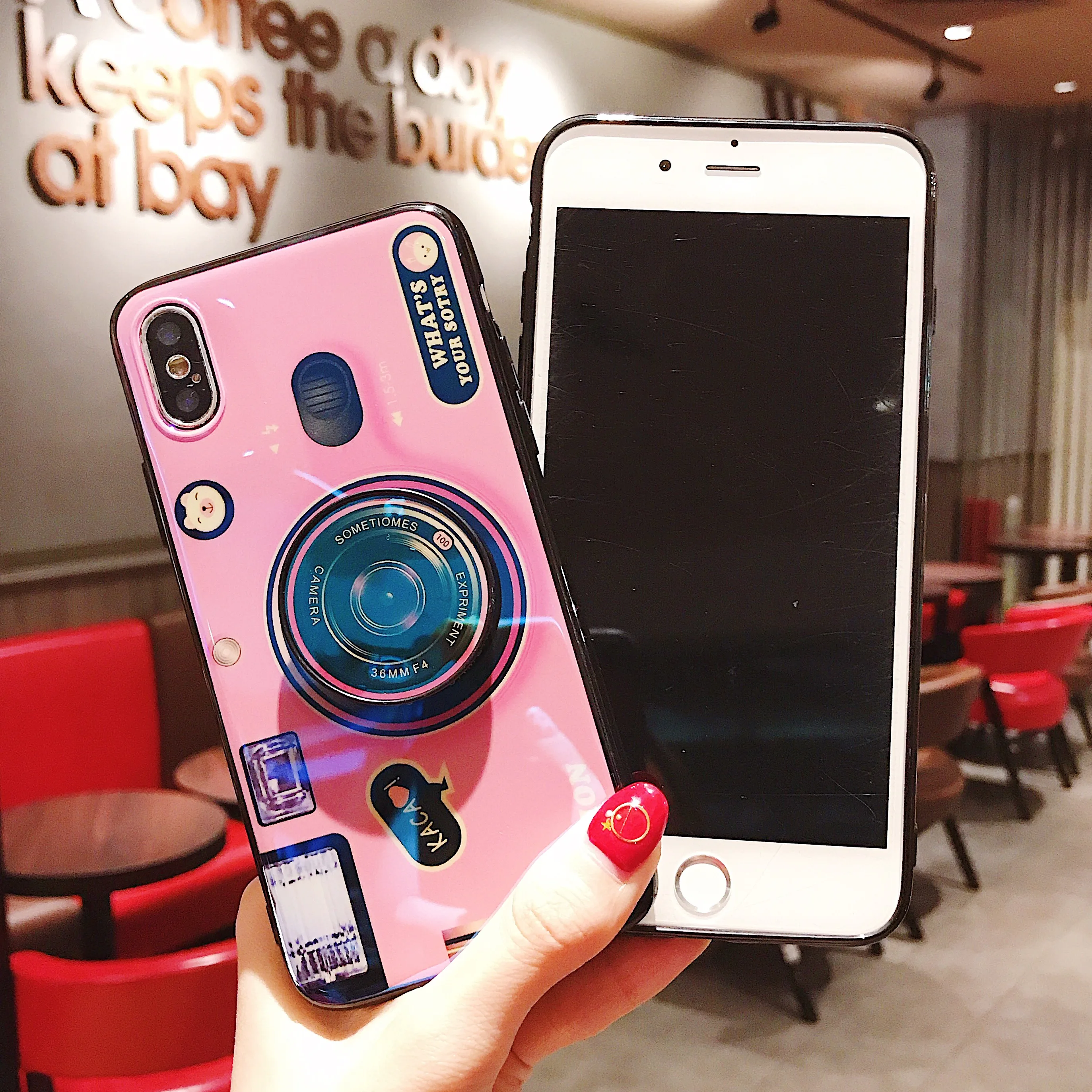 Blu-Ray камера Kickstand чехол для телефона iPhone 6S 6 7 8 X XS Max Plus силиконовый милый держатель