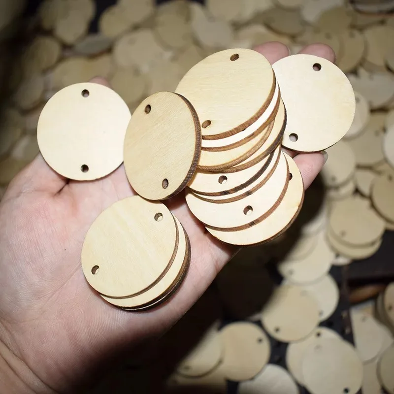 

1/8 inch circle round two hole unfinished wood DIY craft wedding cute plaque