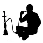 18,2 см * 16,8 см Кальян курительная Арабская кафе кальян виниловые наклейки черныйсеребристый S3-5887