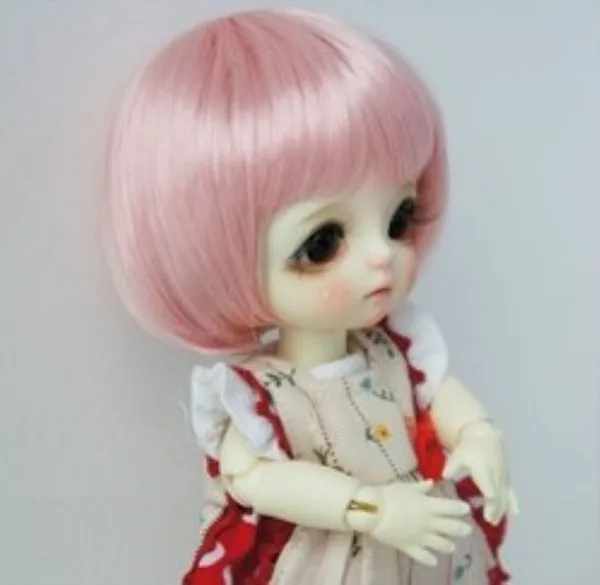 BJD кукла парик мини кукла парик студенческий стиль милый розовый цвет-лати ob11