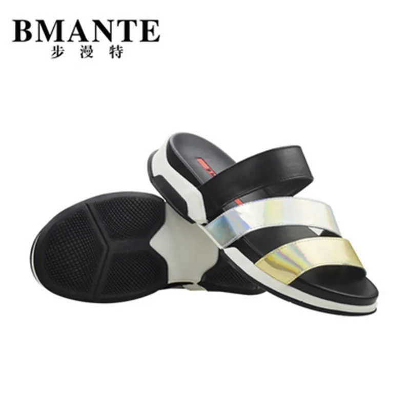 

New Genuine Leather Men Discolor Sandals Slippers Fashion Beach Casual Sandals Dress Slippers Owen Shoes Outdoor Streetwear