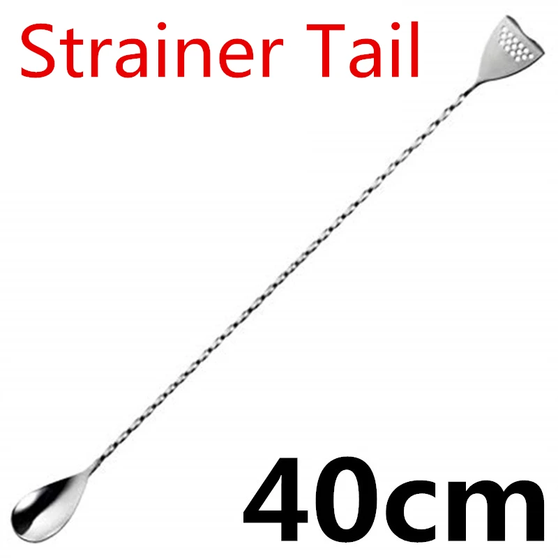 Strainer Tail Нержавеющая сталь ложка для смешивания коктейлей Teadrop ложка для перемешивания ложка барный инструмент инструменты бармена - Цвет: Strainer Tail