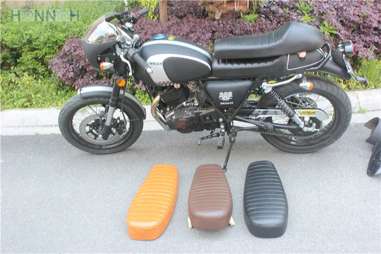 

64MM Motorcycle Hump black Cafe Racer Seat with cafe racer fairing FIT 7" HEADLIGHT and seat cover and 1pcs free sticker