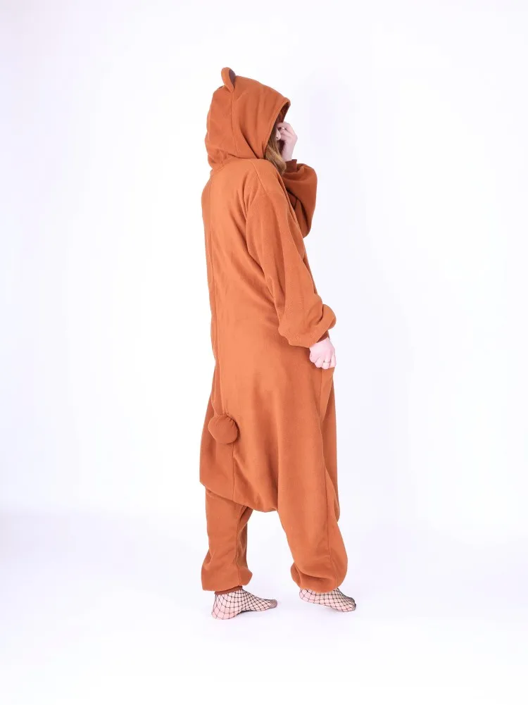 Аниме коричневый медведь Onesie взрослых животных Косплей Костюм для женщин мужчин
