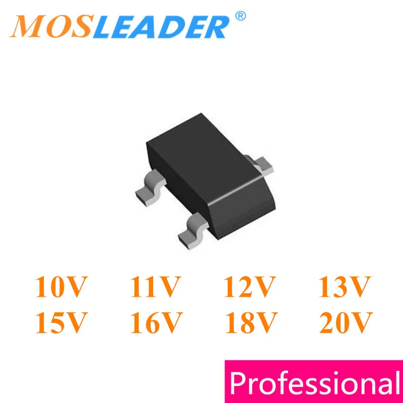 Mosleader 3000 шт SOT23 BZX84C10 10 в BZX84C11 11 BZX84C12 12 В BZX84C13 13 BZX84C15 15 BZX84C16 BZX84C18 18 BZX84C20 20 | Электроника