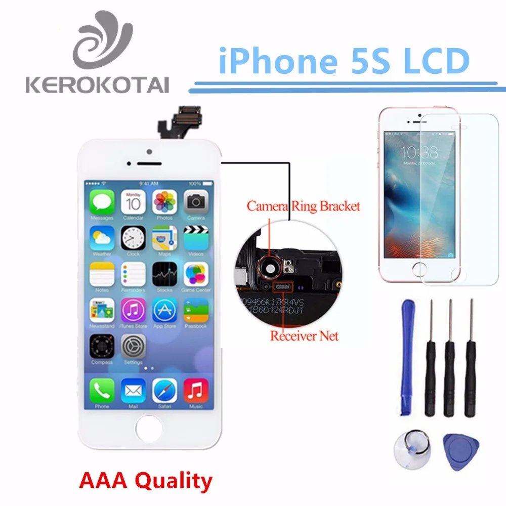100% Tested AAA Quality LCD Display Screen For iPhone 5S Assembly Touch With Digitizer Replacements Retail Wholesale | Мобильные