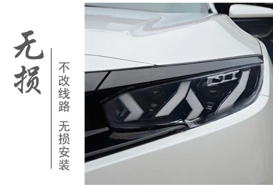 2 шт. автостайлинг фары для CIVIC 10th фары DRL год светодиодные ходовые огни биксеноновые фары противотуманные фары