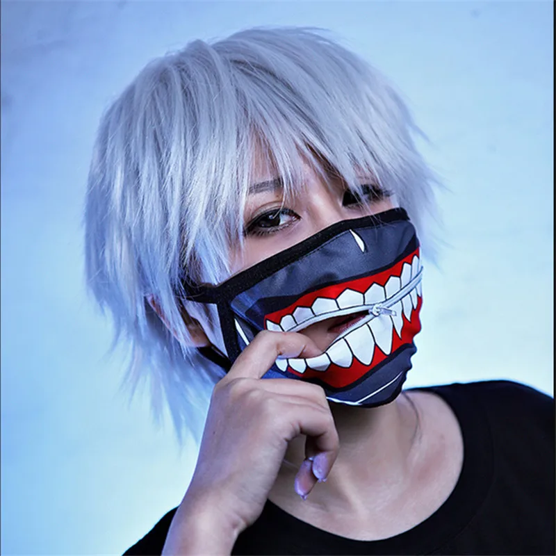Kaneki Кен маски для лица молния Велоспорт Анти-пыль аниме Токийский Гуль косплей