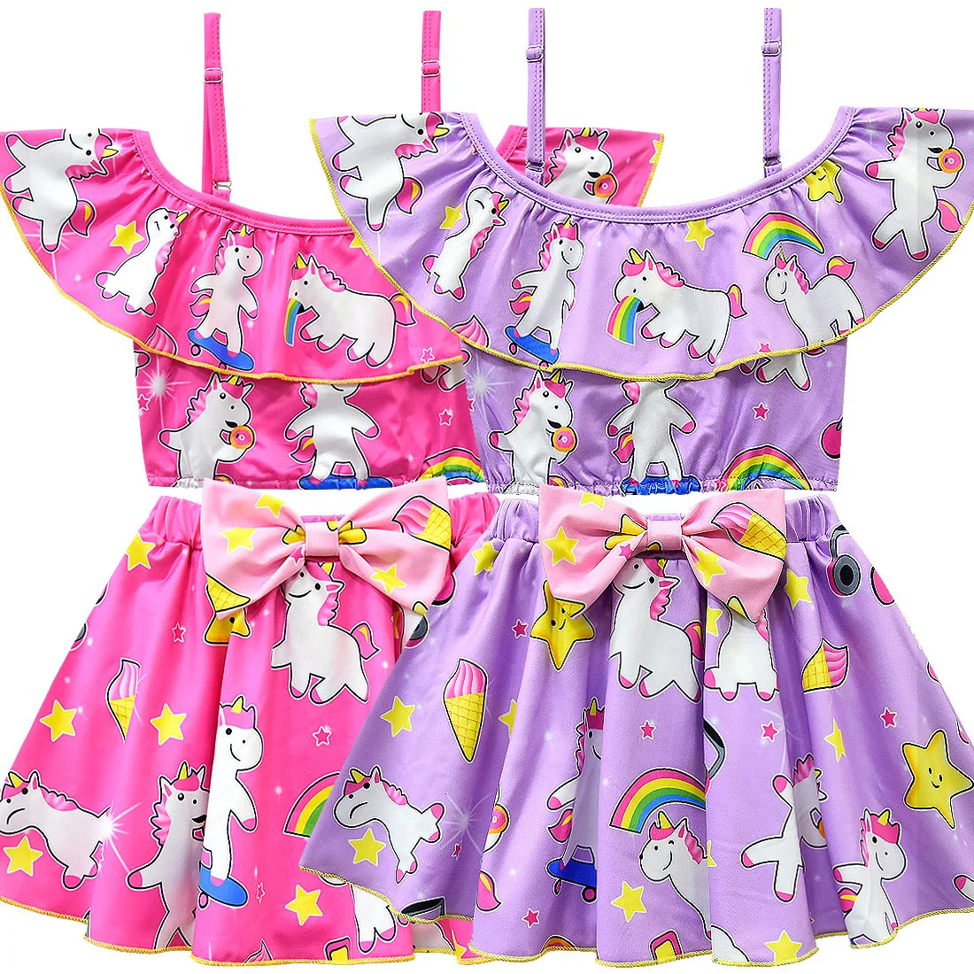 Toddler Infant Kids Baby Girl Cartoon Unicorn Swimsuit wear for Swim Girls Summer Vintage Benchwear Dress Bathing Suit 8043 | Детская