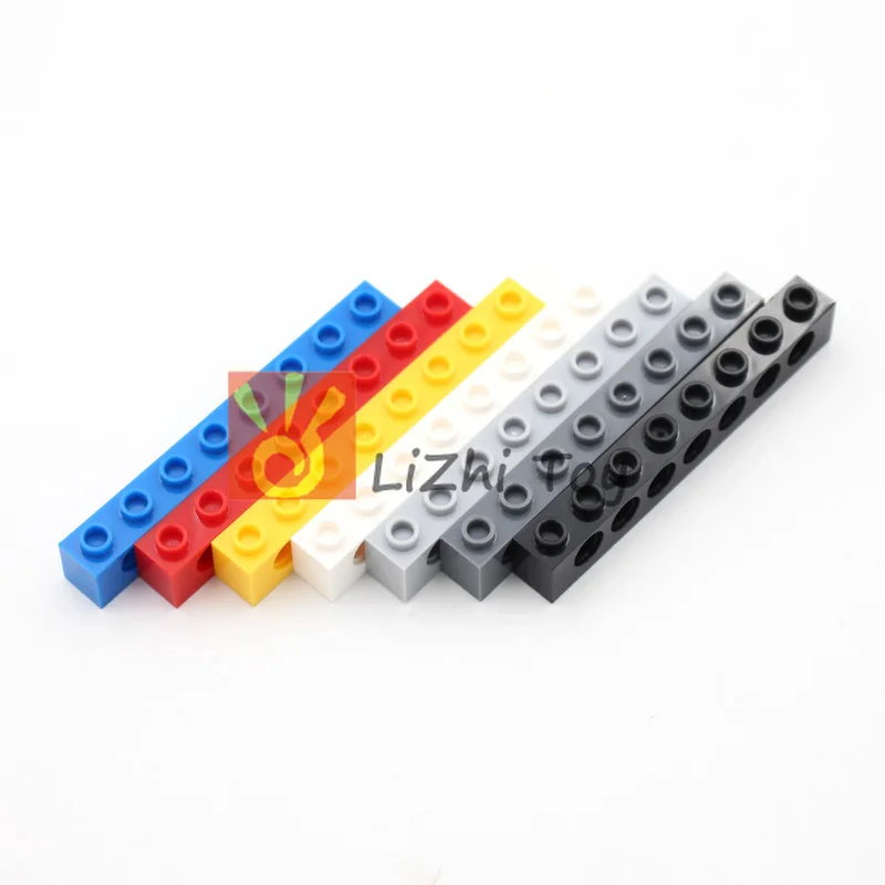 Lizhi технология 3702 кирпич 1x8 с отверстием толстые Кирпичи Модель Строительные