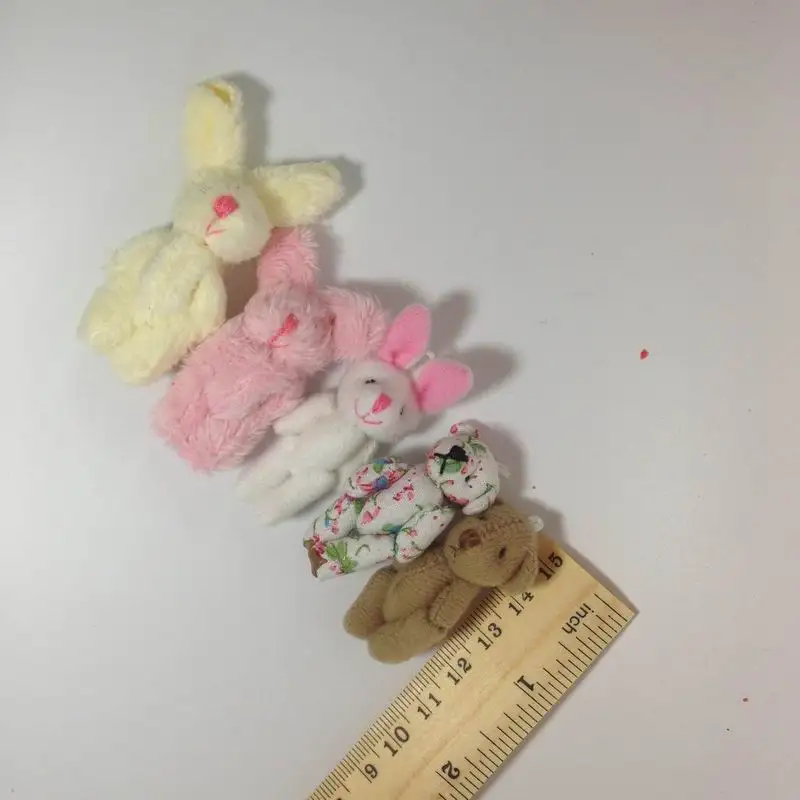 100 шт Супер Kawaii 4 5 см цветок Печать Ткань Совместное Плюшевый мишка плюшевая