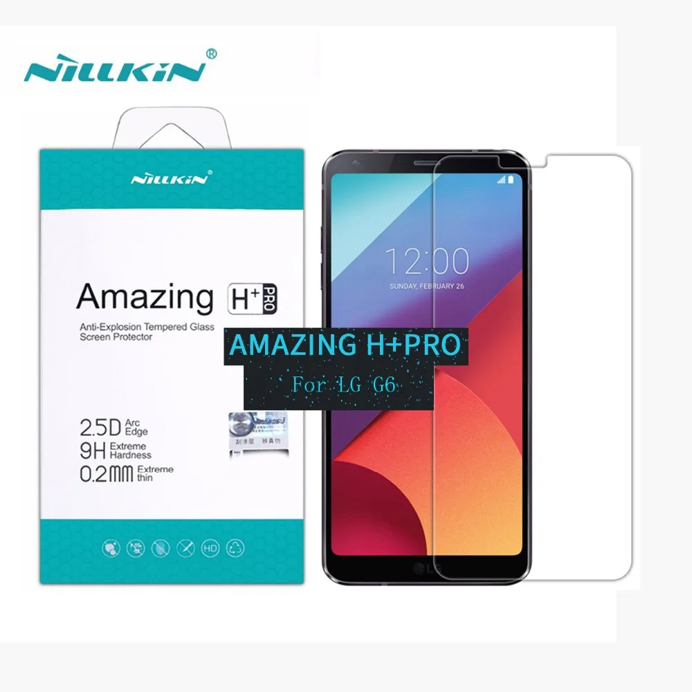 Закаленное стекло для lg g6 nillkin 9 h 0.2 мм 2.5d дуги agc удивительный н + pro против взрывов
