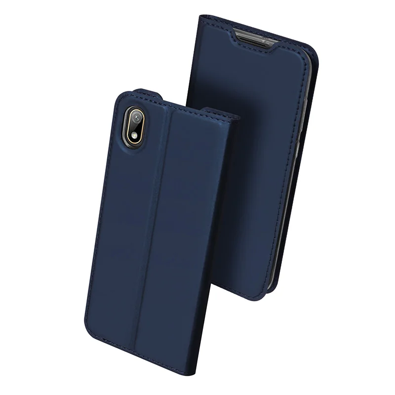 Чехол-книжка для huawei Y5 и Honor 8S из искусственной кожи и ТПУ, мягкий бампер, защитный держатель для карт, кошелек с подставкой, чехол для телефона - Цвет: Синий