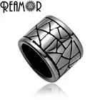 REAMOR 8 мм большое отверстие из нержавеющей стали 316l полые цилиндрические бусины из бисера для изготовления ювелирных изделий мужские аксессуары для браслета оптовая продажа