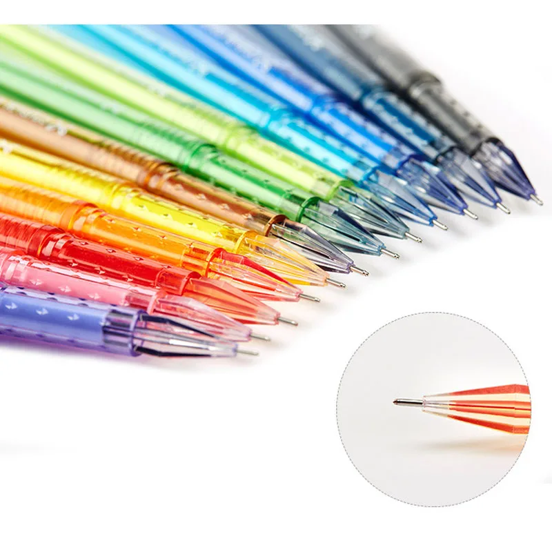 Marco 12 Pcs/set 0.35mm Cute Small Fresh Candy Color Diamond Gel Pen Creative Gift School Supplies Colored Pens | Канцтовары для