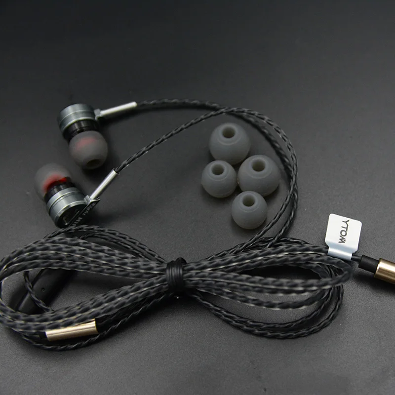 Наушники вкладыши YTOM с супербасами металлические Hi Fi наушники микрофоном