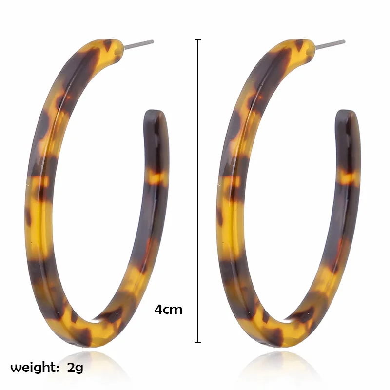 Винтажные леопардовые круглые уксусная кислота лист серьги-кольца для женщин