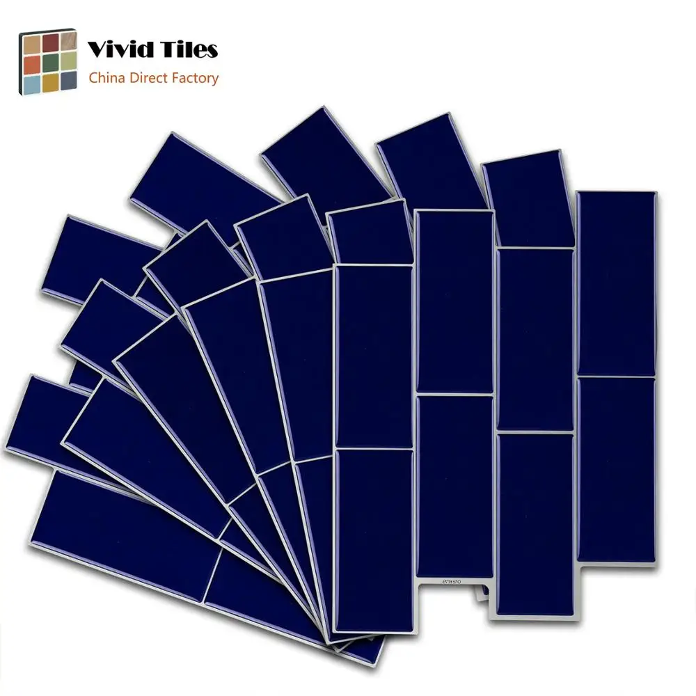 Vividtiles самоклеющиеся стойкие к нагреванию и влажности 3D синие кирпичные пилки