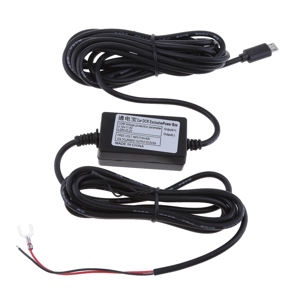 Micro USB Hard Wire Auto Charger Cable Kit 12V-35V to 5V for Dash Cameras GPS DVR Power 3.5m | Автомобили и мотоциклы