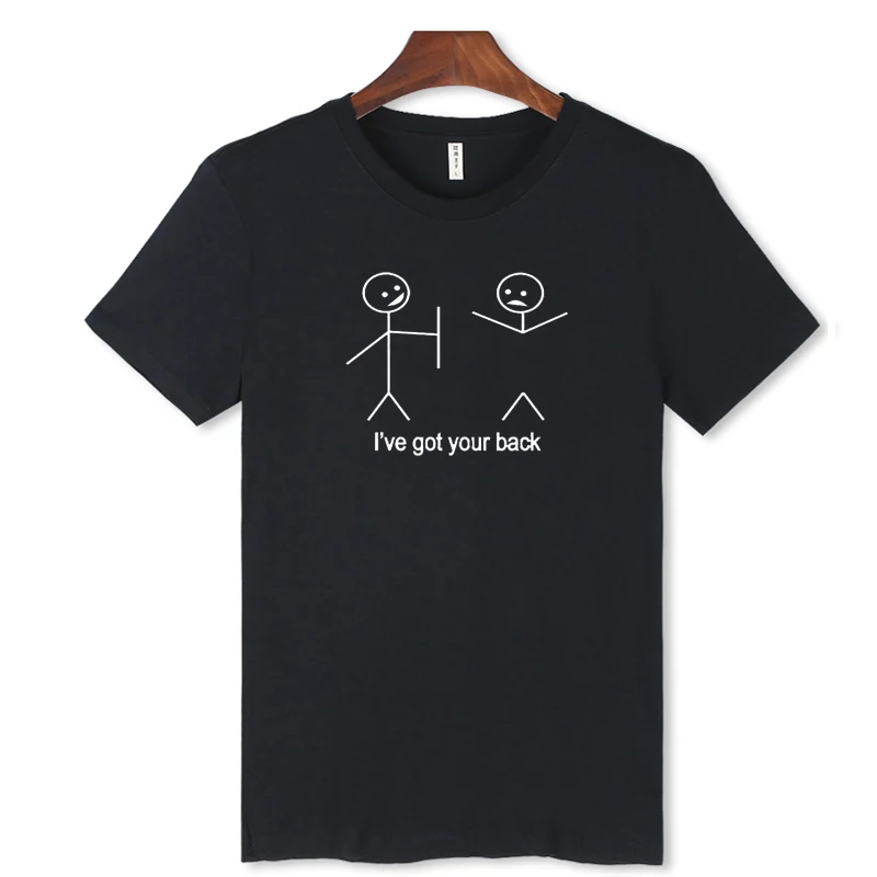 Hot Sale I've got your back Summer Casual Cotton T-shirt Men Funny Hiphop Young People Boys Soft Tees Black/white | Мужская одежда