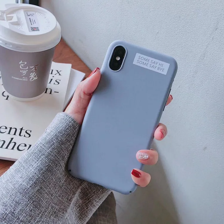 Amusing retro Simple letter phone case for coque iPhone 7 8 6 6s plus XS max Solid color Ultra thin iphone cover X XR | Мобильные