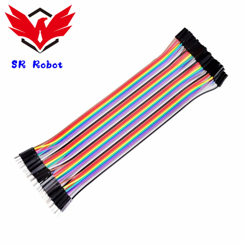 Dupont кабель 40 шт в ряд 20 см 2 54 мм 1pin 1 p папа мама Перемычка провод для Arduino макетная