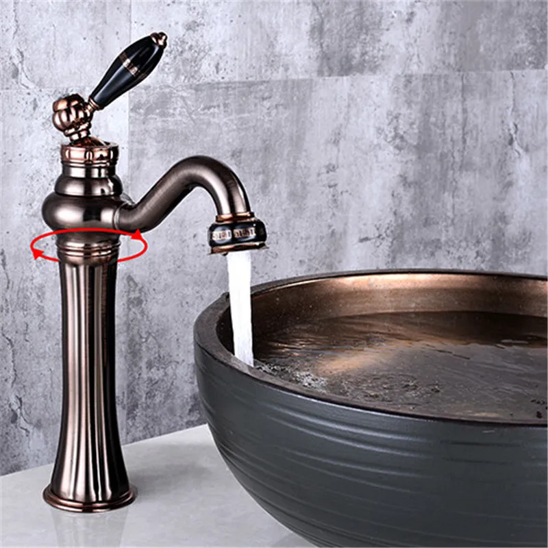 Смесители для раковины LIUYUE кран из коричневой латуни с нефритовым бриллиантом