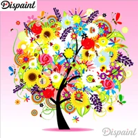 dispaint full squareround drill 5d diy diamond painting tree scenery embroidery cross stitch 3d home decor gift a10222