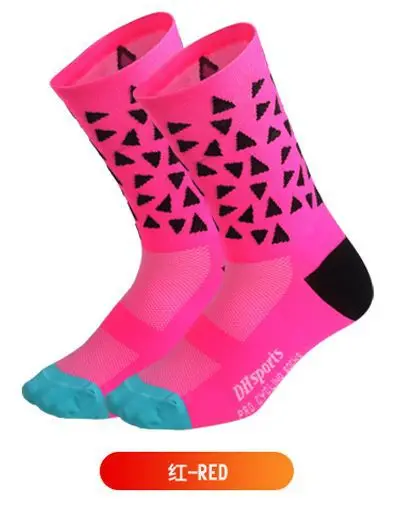 Calcetines Ciclismo носки для бега и велоспорта мужские wo мужские Hombre скейтборд футбольные Леггинсы Баскетбол Спорт Meias Пилатес футбол - Цвет: Red