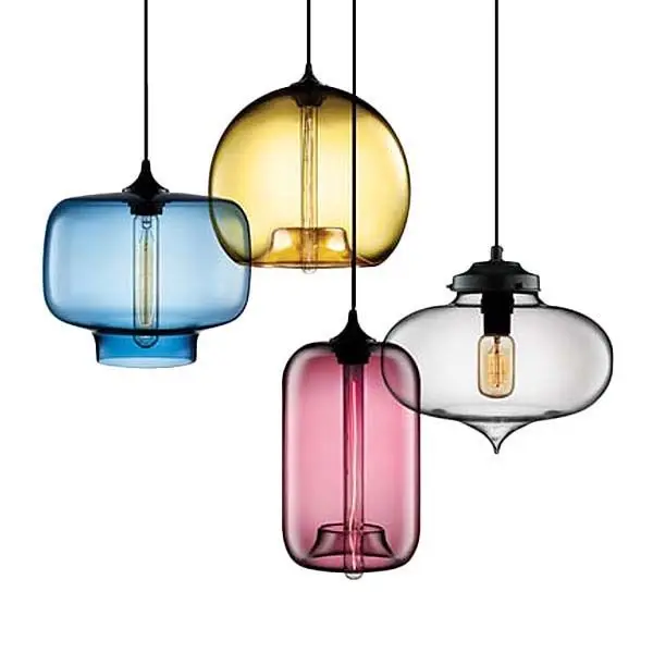 Винтажный стеклянный подвесной светильник креативный современный цветной в
