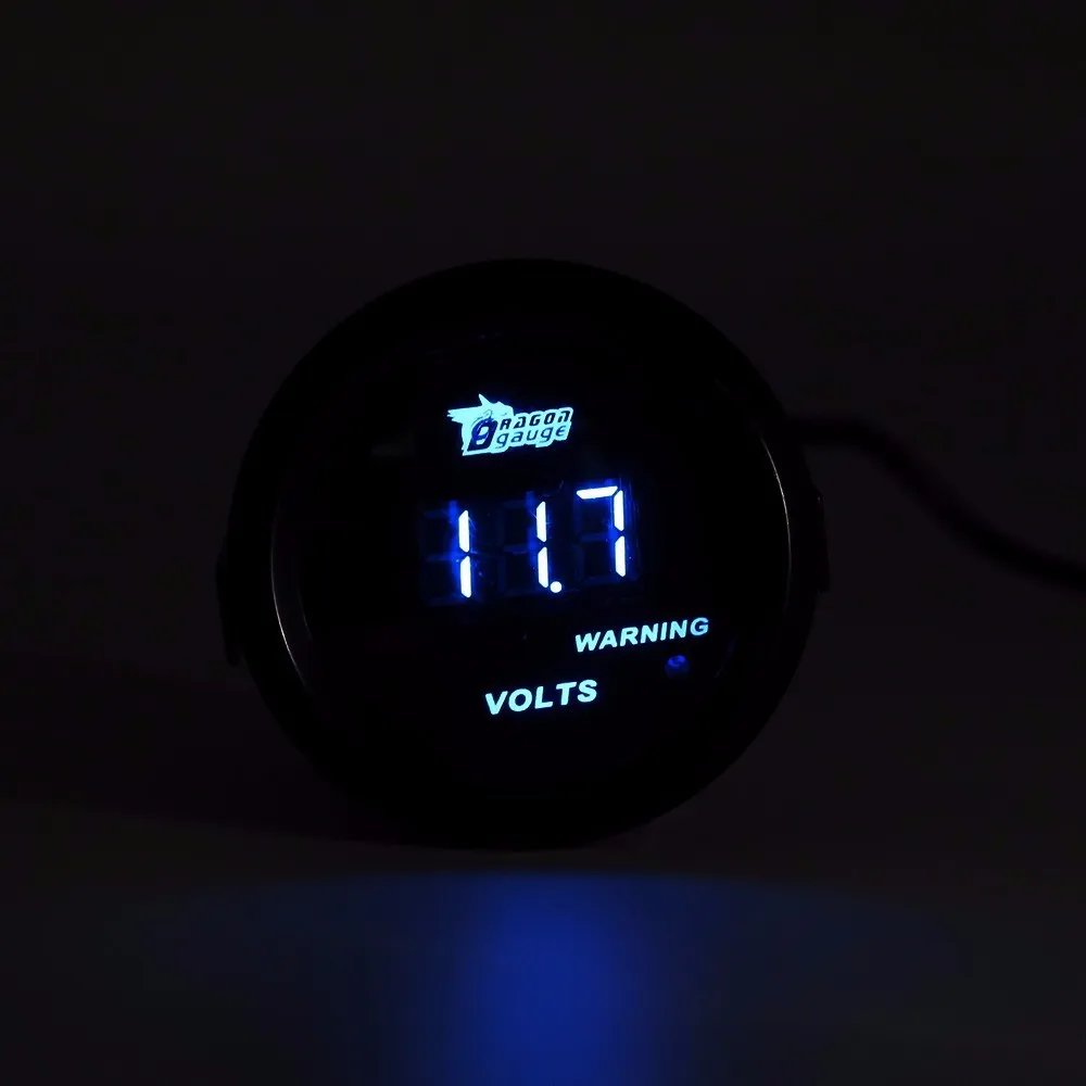 Цифровой вольтметр черный чехол 2 &quot52 мм автомобильный измеритель напряжения|gauge