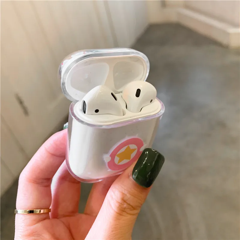 Чехол для Airpods с милым рисунком, прозрачный жесткий чехол s для AirPods, защитный чехол, мультяшный Bluetooth беспроводной чехол для наушников
