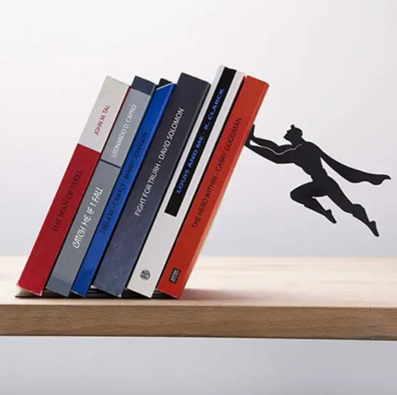 Новые творческие черный металл книгодержатель полка украшения дома