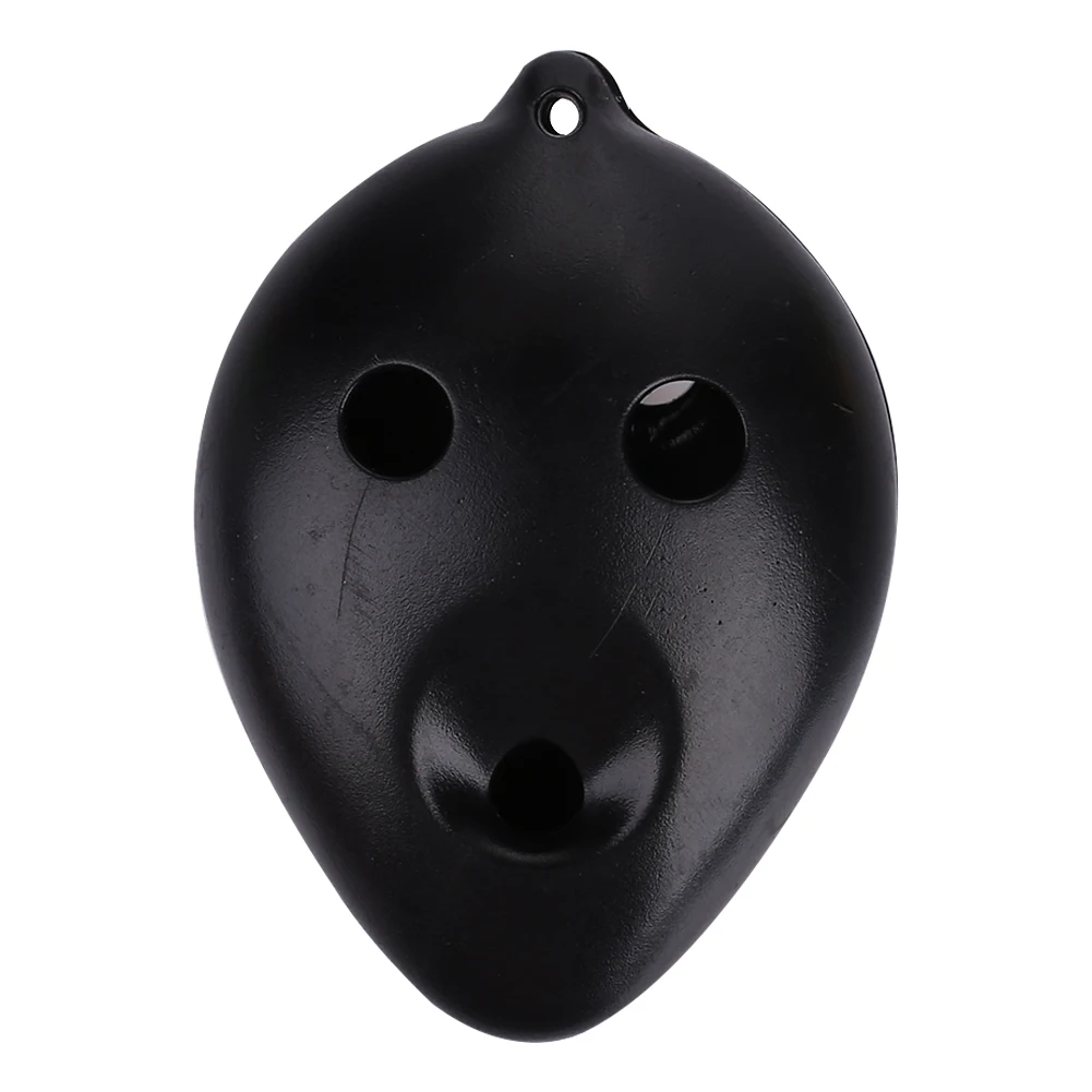 Black Ocarina Фарфоровая керамика пластик C мелодия начинающих обучение 6 отверстий прочные духовые инструменты игрушки белая глина практичный треск - Цвет: Black