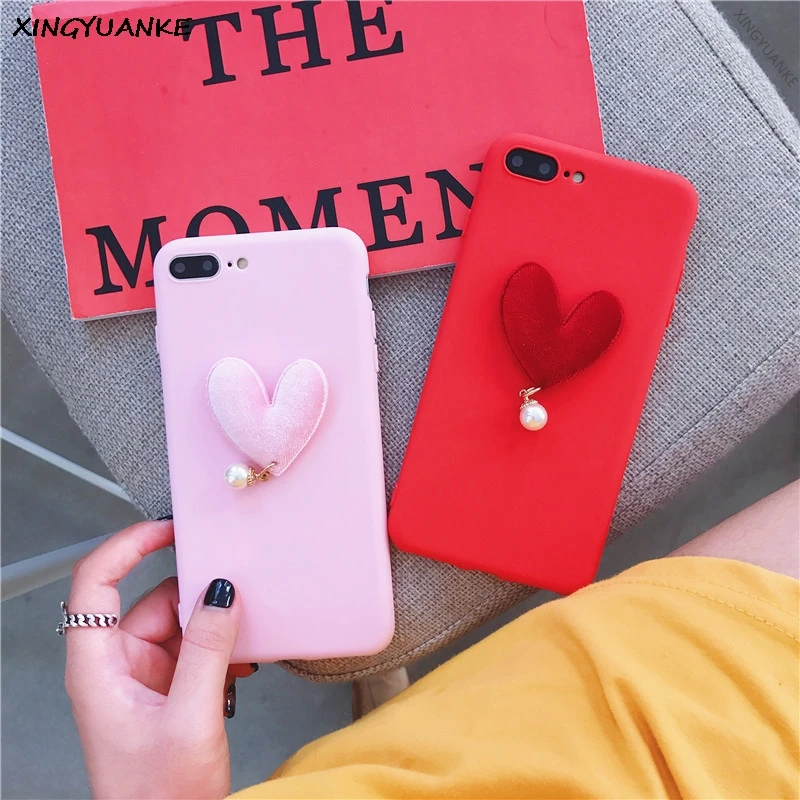 XINGYUANKE 3D Роскошный чехол для OPPO R11 Plus Симпатичные Сердце ЛЮБОВЬ жемчуг Coque R11S плюс