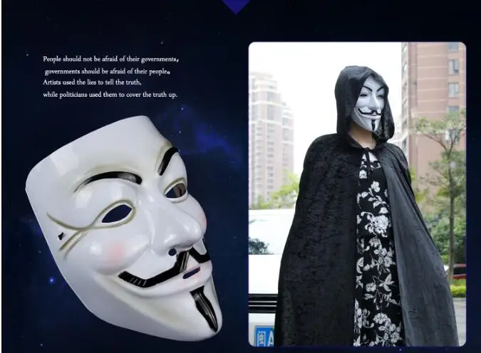 Лидер продаж Маски для вечеринок V значит вендетта Анонимные Маска Гая Фокса