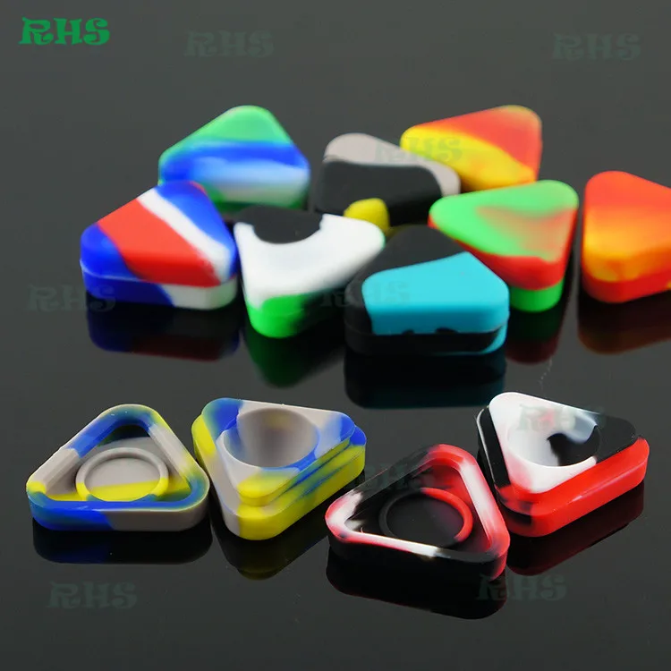 

10pcs 1.5ml Small Silicone Container for Wax/Oil Triangle Non-Stick Silicone BHO Concentrate Storage Jar Free Shipping