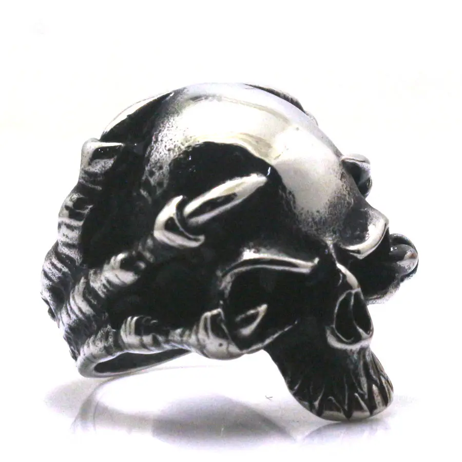 Крутой мужской мальчик 316L нержавеющая сталь Полировка Орл Коготь Череп кольцо