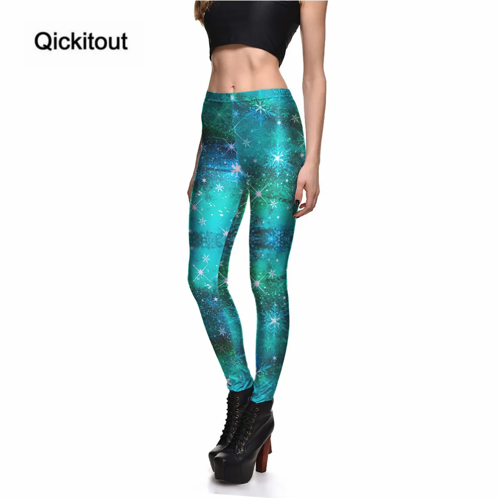 Qickitout леггинсы Счастливого Рождества сексуальные женские галактические