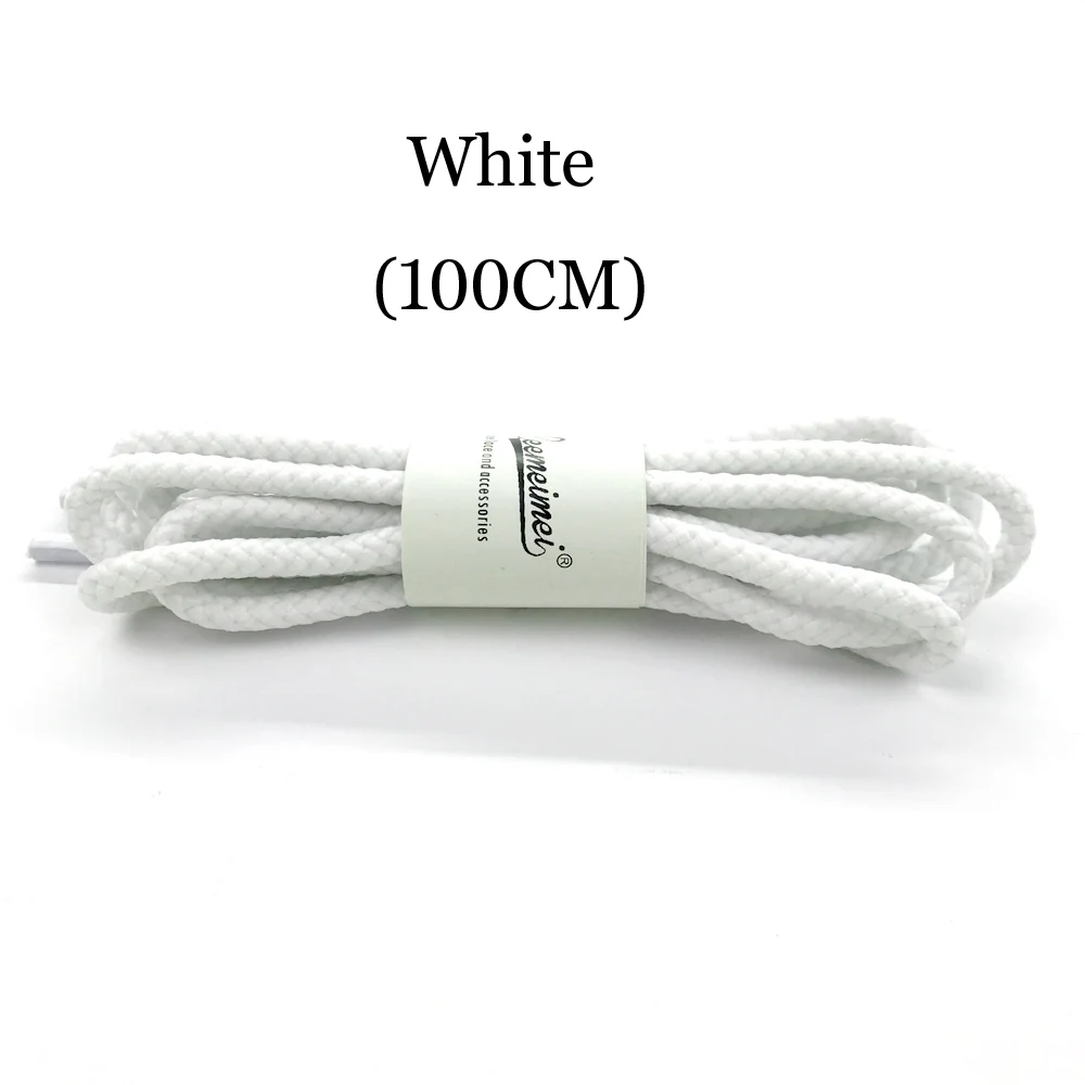 white 14 цветов; 100 см; кроссовки с круглым шнурком; однотонные ботинки из полиэстера; обувь на шнурках; Высококачественная брендовая модная обувь; Chaussure - Цвет: white