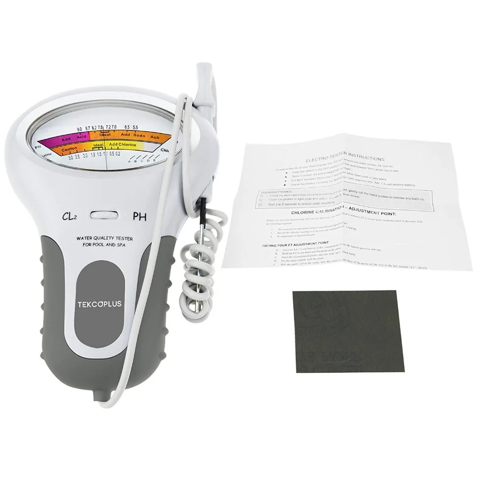 Portable Digital 2 in 1 Water Quality PH and Chlorine Level CL2 Tester Meter for Swimming Pool Spa Drinking Water Quality Analys