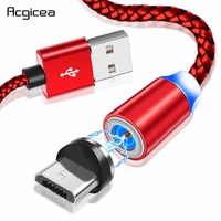 acgicea magnetic charger micro usb cable magnet charge cord for samsung s7 redmi note 5 magnetic cables micro usb charging wire