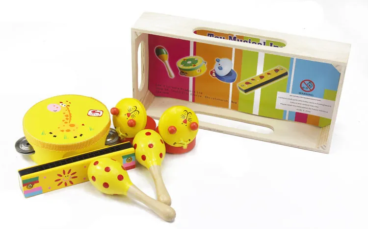 

Wooden musical instruments set children's wood Educational Child wood musical tools childhood kids baby music toy