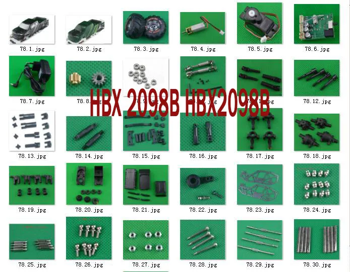 

HBX 2098B HBX2098B 1/24 4WD Mini Car Spare Parts motor receiver servo body shell tire drive shaft gear bearing pull rod screw