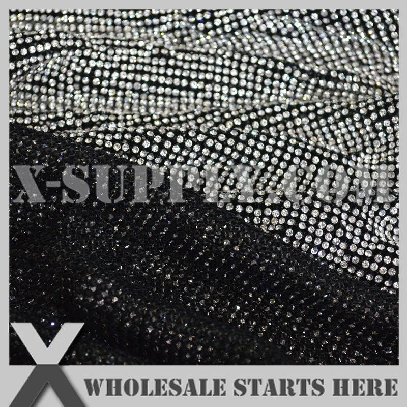 P1 2 мм металлический Стразы тканевый сетчатый лист в черном металлическом