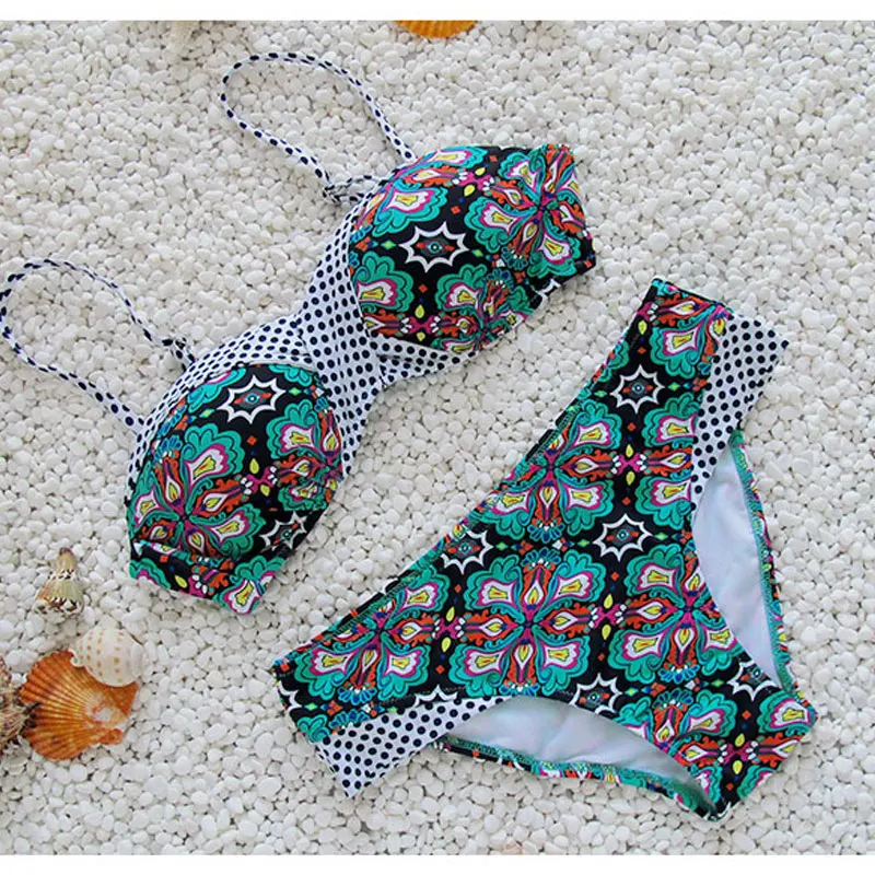 Купальники Бикини Женщин Подтолкнуть Вверх Ретро Бразильский Сексуальная